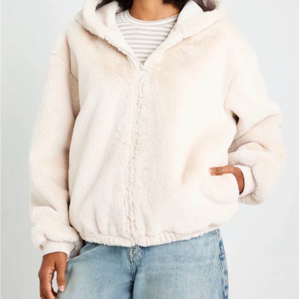Women's Cream Hooded Jacket